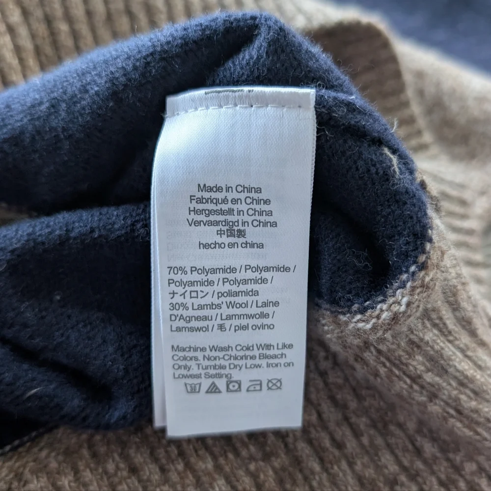 J.Crew Factory Striped Lambswool-blend Sweater Size Large
